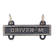 Army Qualification Bar: Driver M - silver oxidized finish