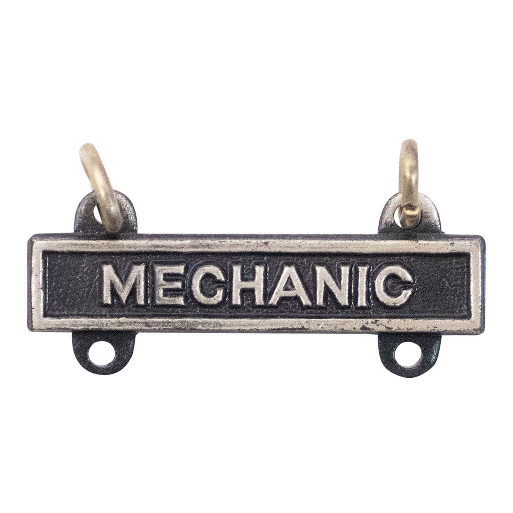 Army Qualification Bar: Mechanic - silver oxidized finish