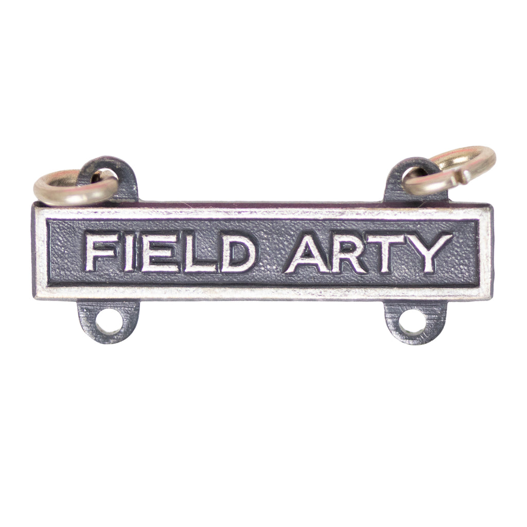 Army Qualification Bar: Field Artillery - silver oxidized finish