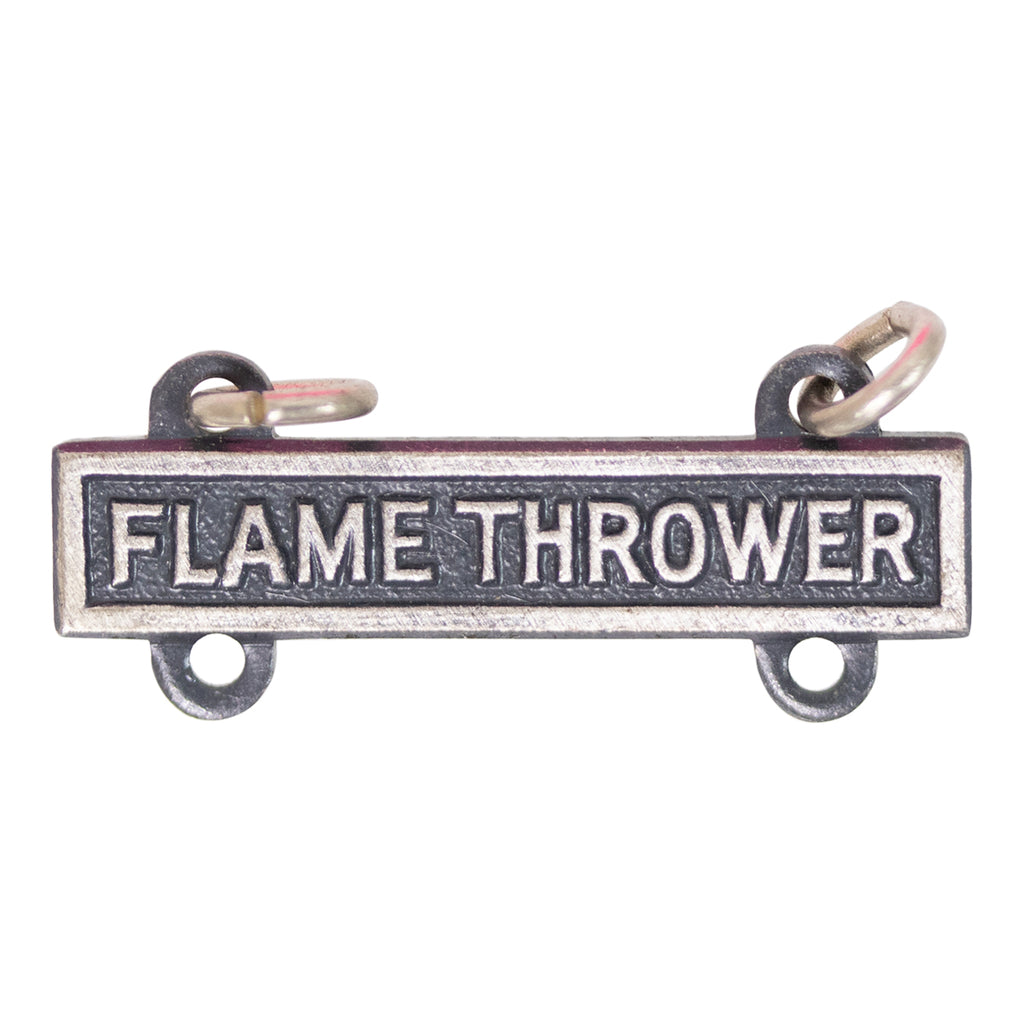 Army Qualification Bar: Flame Thrower - silver oxidized finish
