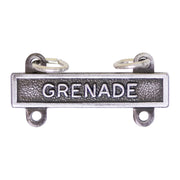 Army Qualification Bar: Grenade - silver oxidized finish