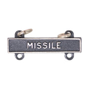 Army Qualification Bar: Missile - silver oxidized finish
