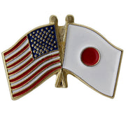 Lapel Pin: Crossed Flags - United States and Japan