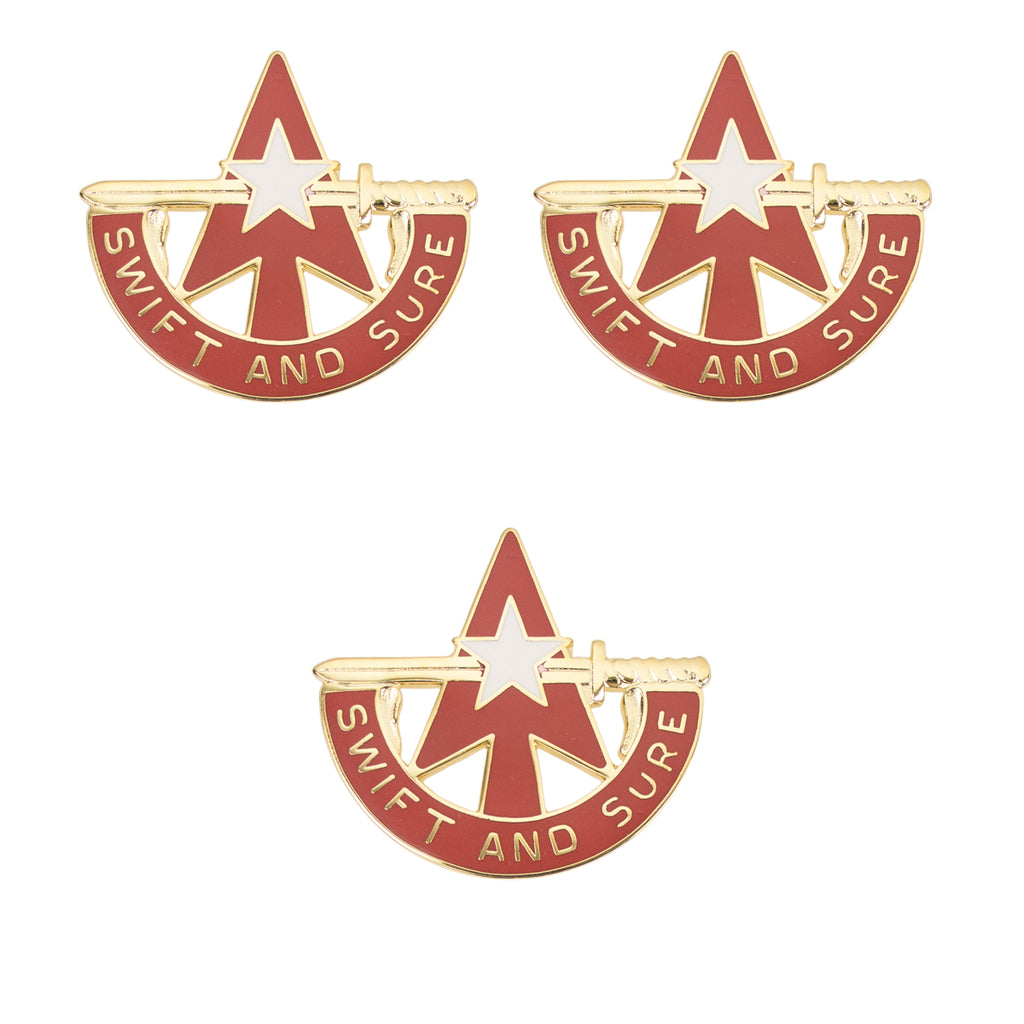 Army Crest: 32nd Air Defense Artillery, set of 3 - SWIFT SURE