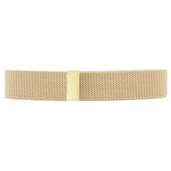 ROTC Belt: Khaki Cotton Belt with Brass Tip - male