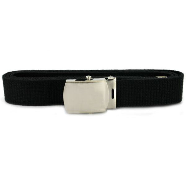 USN Male Black Cotton Belt with Nickel Silver Buckle and Tip – Vanguard ...