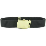 Belt and Buckle: Black Nylon with Brass Buckle and Tip - male