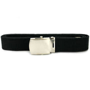 Navy Belt and Buckle: Black Nylon Nickel Silver Buckle and Tip - male
