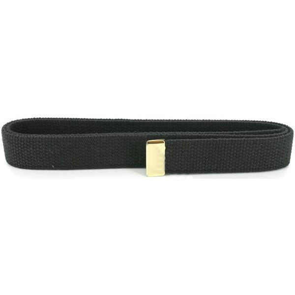 Navy Belt: Black Cotton with 24K Gold Tip - female