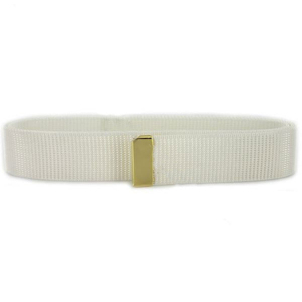 Navy Belt: White Nylon with 24K Gold Tip - female