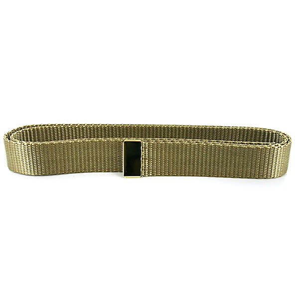 Navy Belt: Khaki Nylon with 24K Gold Tip - female