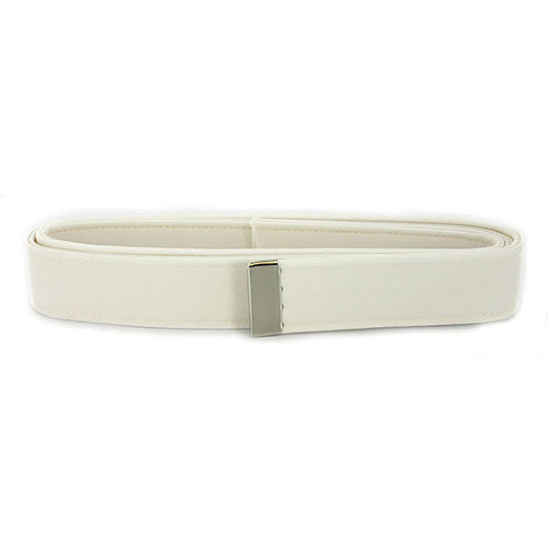 Navy Belt: White CNT with Silver Tip - female