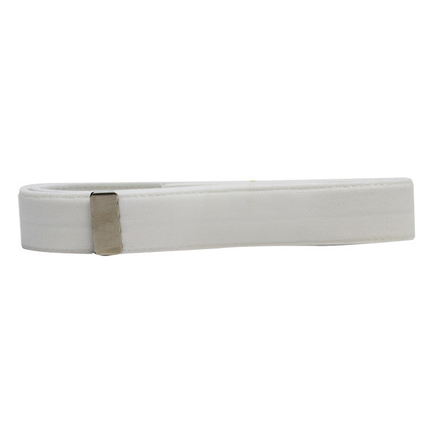 Navy Belt: White CNT with Satin Silver Tip - male