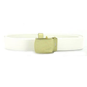 Navy Belt and Buckle: White CNT with Brass Buckle and Tip - male