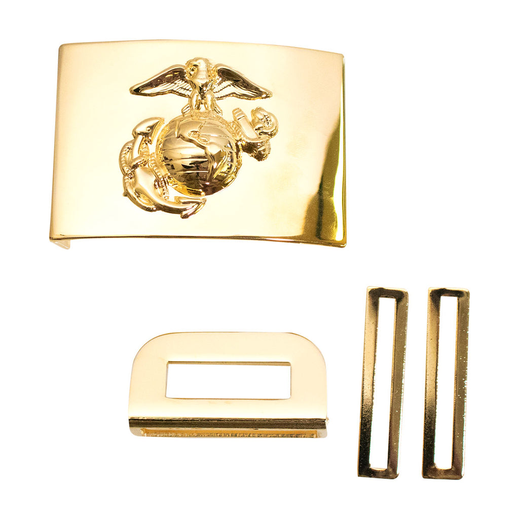 Marine Corps Belt Buckle: 24K Gold Plated Emblem