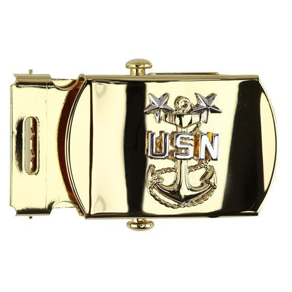 Navy Belt Buckle: E9 Female Chief Petty Officer: Master - gold