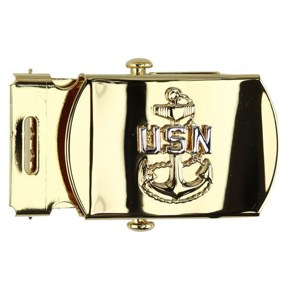 Navy Belt Buckle: E7 Female Chief Petty Officer - gold