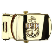 Navy Belt Buckle: E7 Female Chief Petty Officer - gold