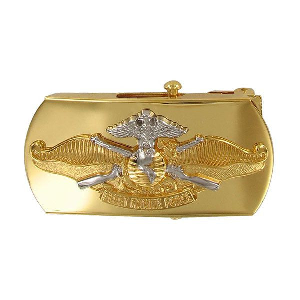 Navy Belt Buckle: Fleet Marine Force Officer - emblem on gold