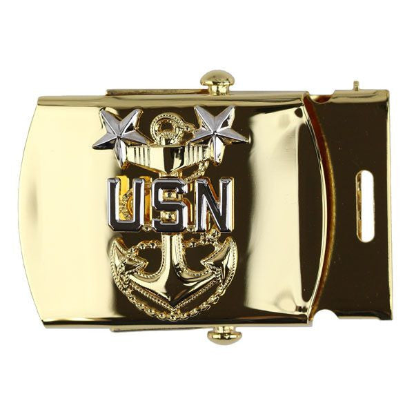 Navy Belt Buckle: E9 Chief Petty Officer: Master - gold