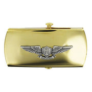 Navy Belt Buckle: CPO Aviation Warfare Gold and Silver Oxidized Emblem - Female
