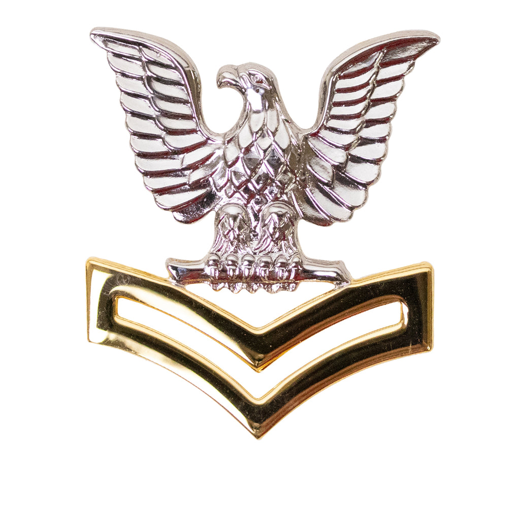 Navy Cap Device: E5 Good Conduct - silver eagle with gold chevrons