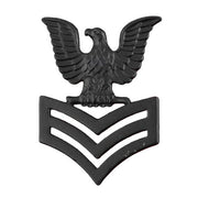 Navy Cap Device: E6 Petty Officer First Class - black metal