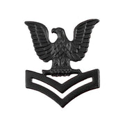 Navy Cap Device: E5 Petty Officer Second Class - black metal