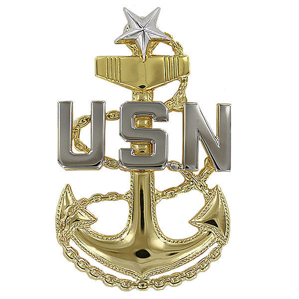 Navy Cap Device: E8 Chief Petty Officer: Senior - miniature