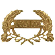 Army ROTC Cap Device: Wreath with ROTC Letters in Panel - gold plated