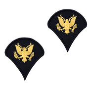 Army Chevron: Specialist 4 - gold embroidered on blue, male