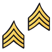 Army Chevron: Sergeant - gold embroidered on blue, male