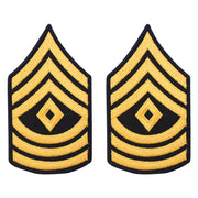 Army Chevron: First Sergeant - gold embroidered on blue, male