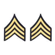 Army Chevron: Sergeant - gold embroidered on blue, female