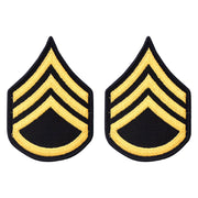Army Chevron: Staff Sergeant - gold embroidered on blue, female