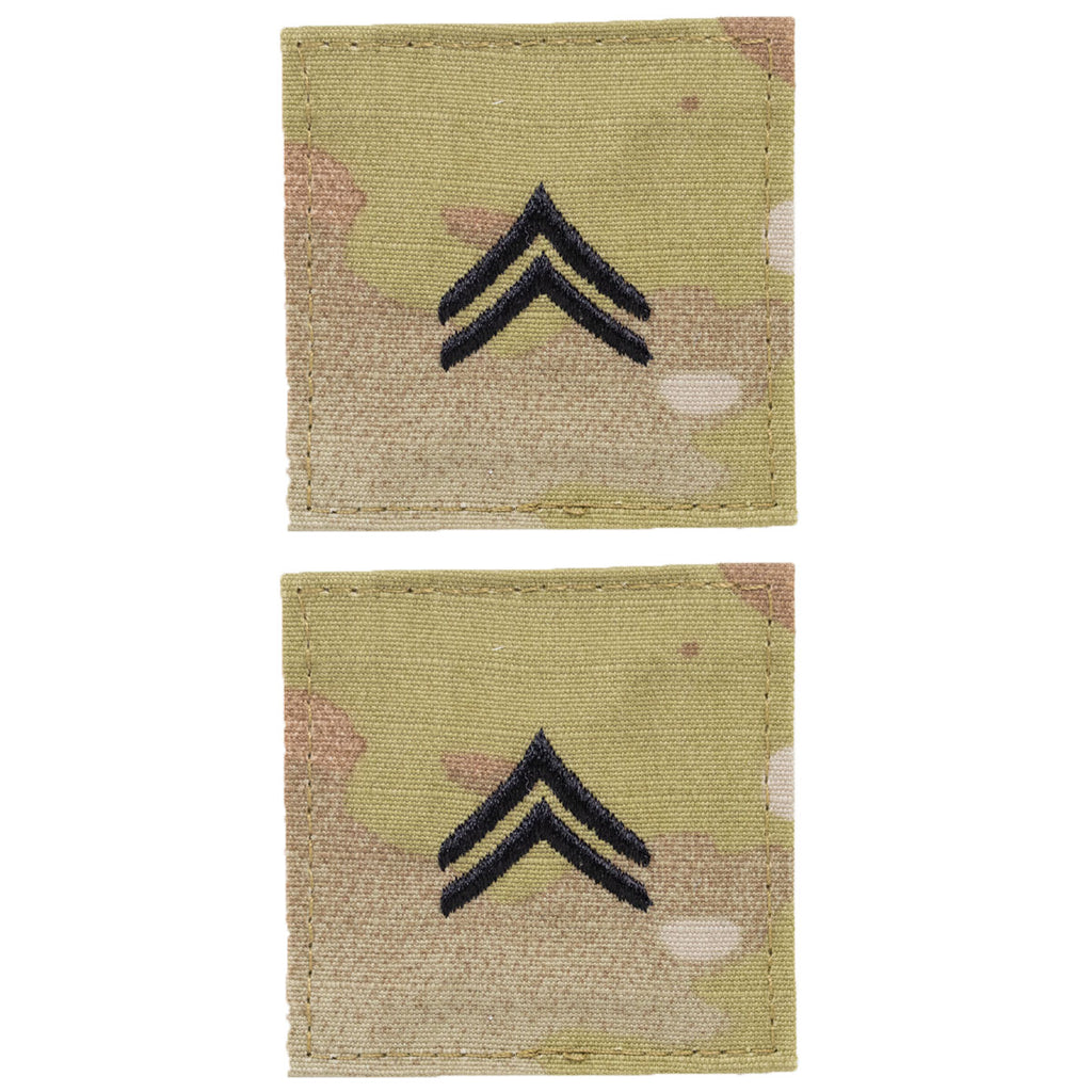 Army embroidered OCP with hook rank insignia: Corporal