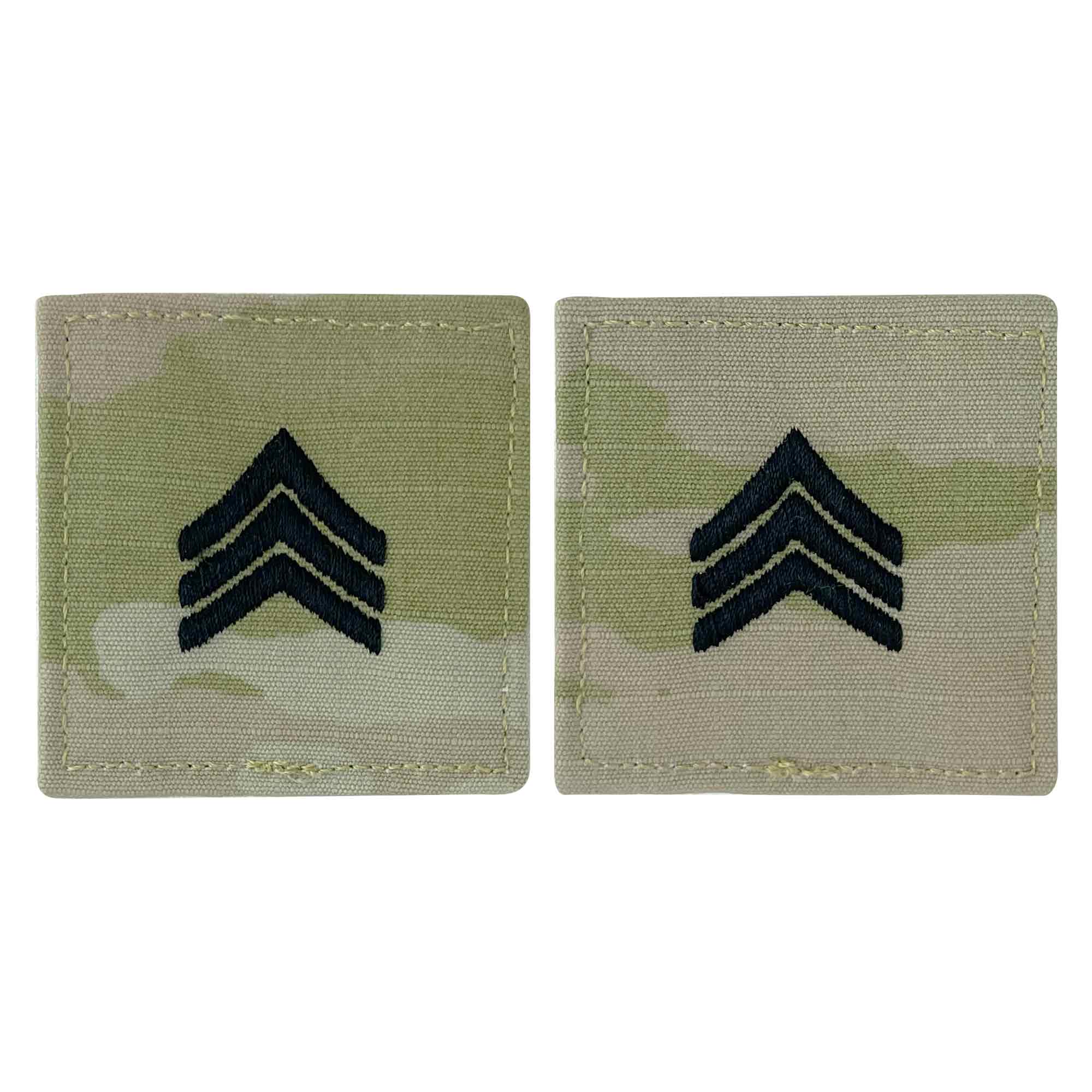 Army embroidered OCP with hook rank insignia: Sergeant