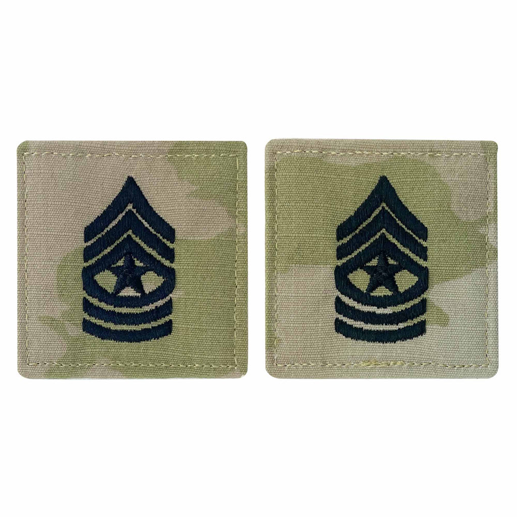 Army embroidered OCP with hook rank insignia: Sergeant Major
