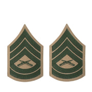 Marine Corps Chevron: Gunnery Sergeant - green on khaki for female