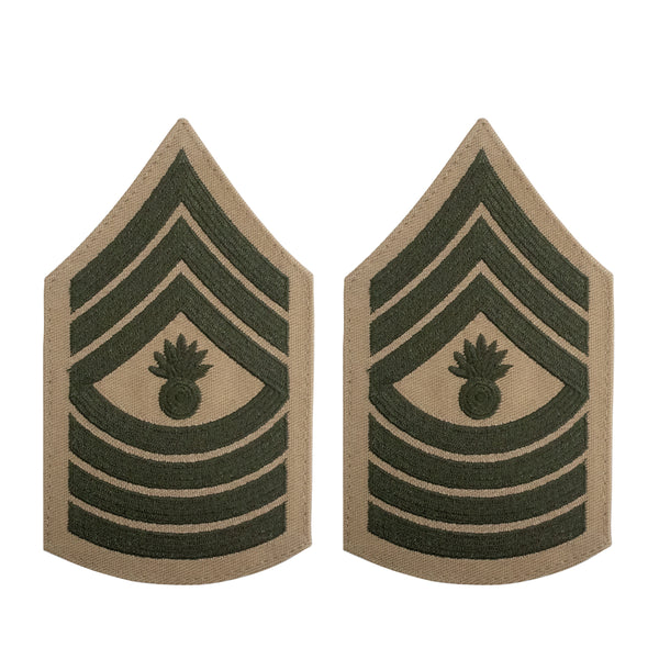 USMC Female Green on Khaki Master Gunnery Sergeant Chevron