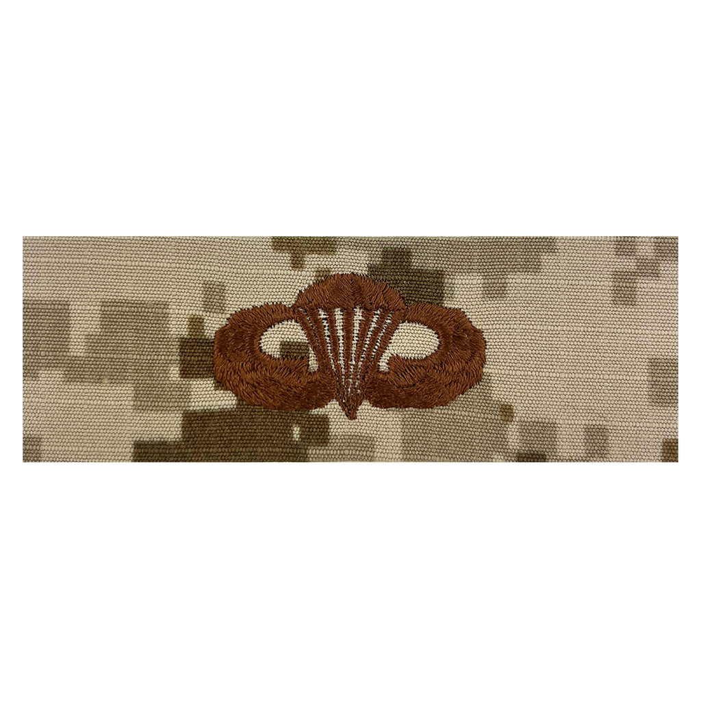 Navy Embroidered Badge: Basic Parachutist - Desert Digital