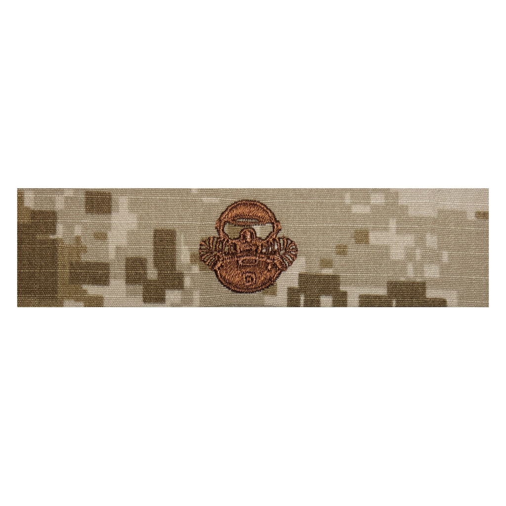 Navy Embroidered Badge: Marine Corps Combatant Diver - Desert Digital