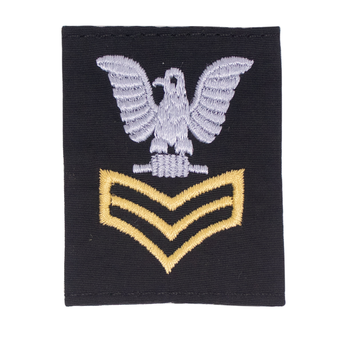 Navy Cold Weather Parka (CWP) Tab Device: Gold Embroidered Chevrons E6 First Class Petty Officer