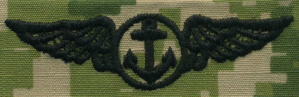 Navy Embroidered Badge: Aviation Observer - Woodland Digital NWUIII