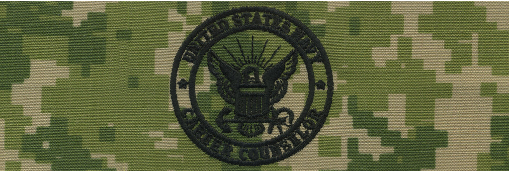 Navy Embroidered Badge: Career Counselor - Woodland Digital NWUIII