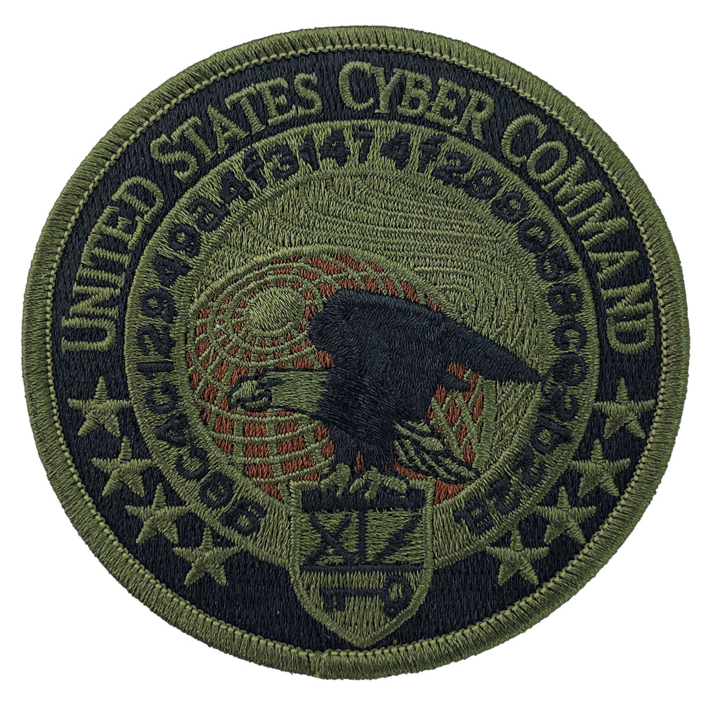 Navy Embroidered Badge: Cyber Command - Woodland Digital
