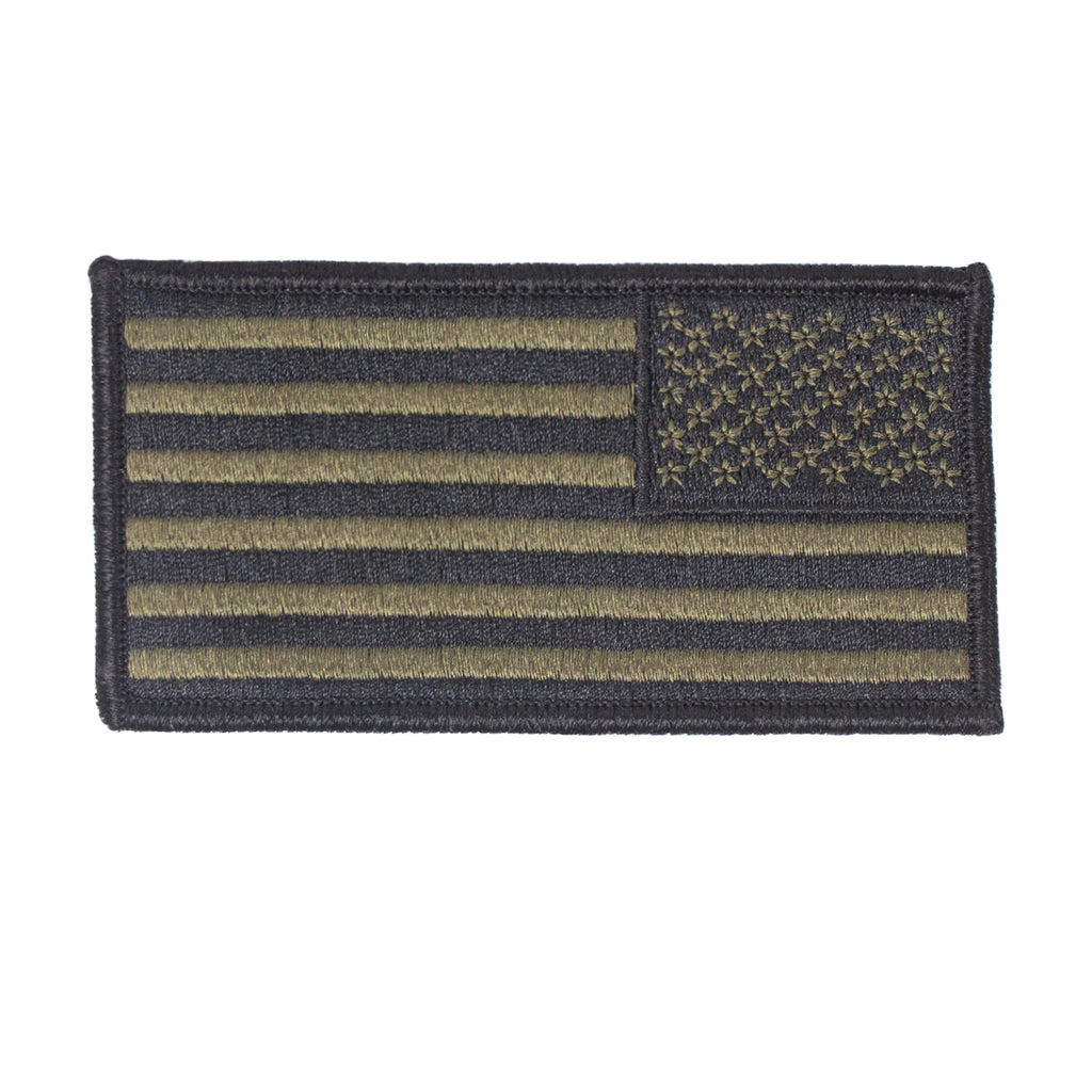 Small Reverse USA Flag Patch - Right Side Tan/Black Embroidered United –  Patch Parlor