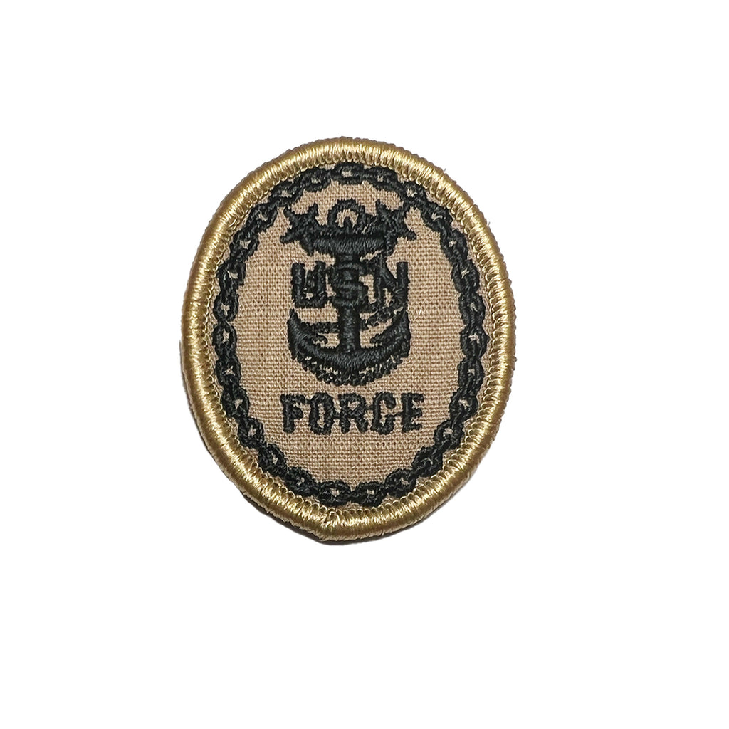 Navy Khaki 2 Piece Organizational Clothing (2 POC) Badge: E-9 Force