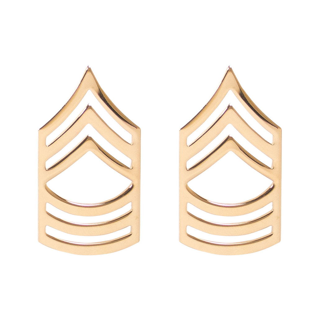 Army Chevron: Master Sergeant - 22k gold plated