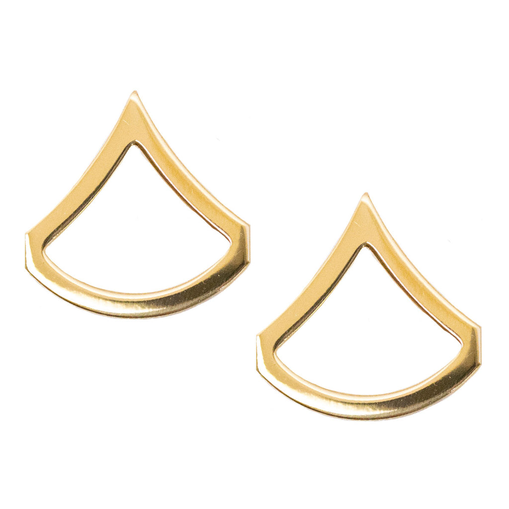 Army Chevron: Private First Class - Brass metal